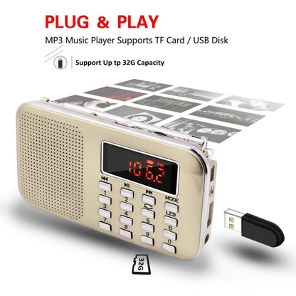 L-218AM  MP3 Radio Speaker Player Support TF Card USB with LED Flashlight Function(Blue) - Consumer Electronics by buy2fix | Online Shopping UK | buy2fix