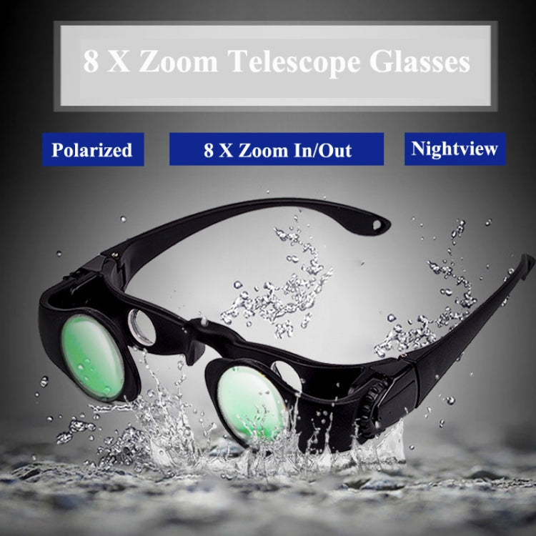 8x Fishing Binoculars Zoomable Telescope Glasses ,Style: Telescope+Gray+Red Clip - Binoculars by buy2fix | Online Shopping UK | buy2fix
