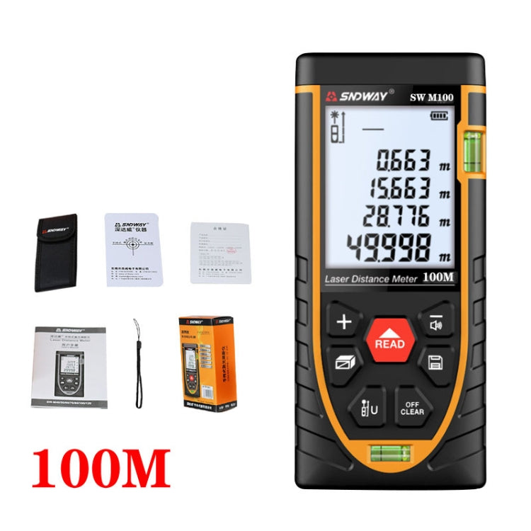 SNDWAY SW-M100 Laser Distance Meter Infrared Measuring Instrument, Distance: 100m - Consumer Electronics by SNDWAY | Online Shopping UK | buy2fix