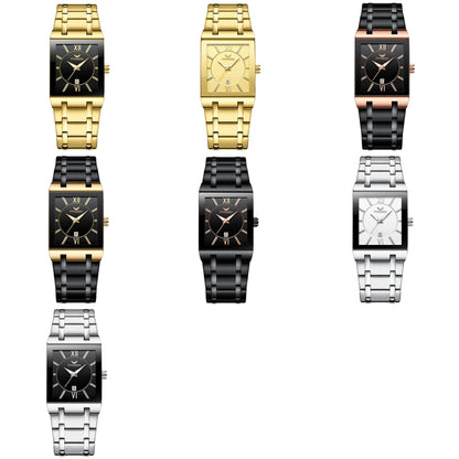 FNGEEN 3627 Waterproof Calendar Men Square Watch(Black Belt Black Shell Black Surface) - Alloy Watches by FNGEEN | Online Shopping UK | buy2fix