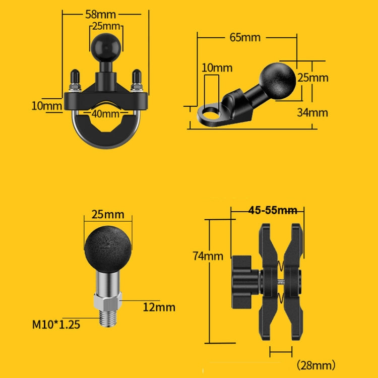 Motorcycle Bracket Crab Navigation Phone Bracket,Style： M10 +Anti-theft Buckle - In Car by buy2fix | Online Shopping UK | buy2fix