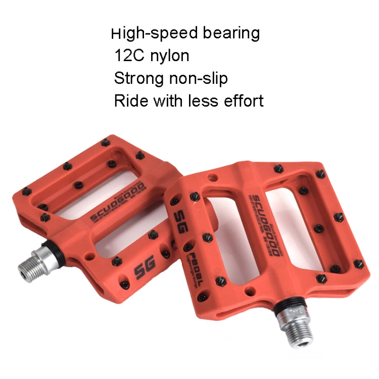 FMFXTR Mountain Bicycle Pedal Nylon Fiber Bearing Non-Slip Pedal(SG-12B Red) - Pedals by FMFXTR | Online Shopping UK | buy2fix