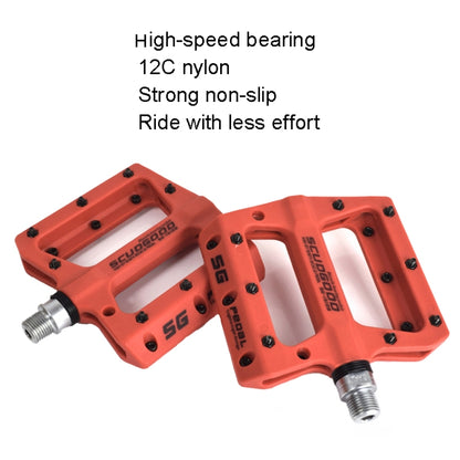 FMFXTR Mountain Bicycle Pedal Nylon Fiber Bearing Non-Slip Pedal(SG-12B Orange) - Outdoor & Sports by FMFXTR | Online Shopping UK | buy2fix