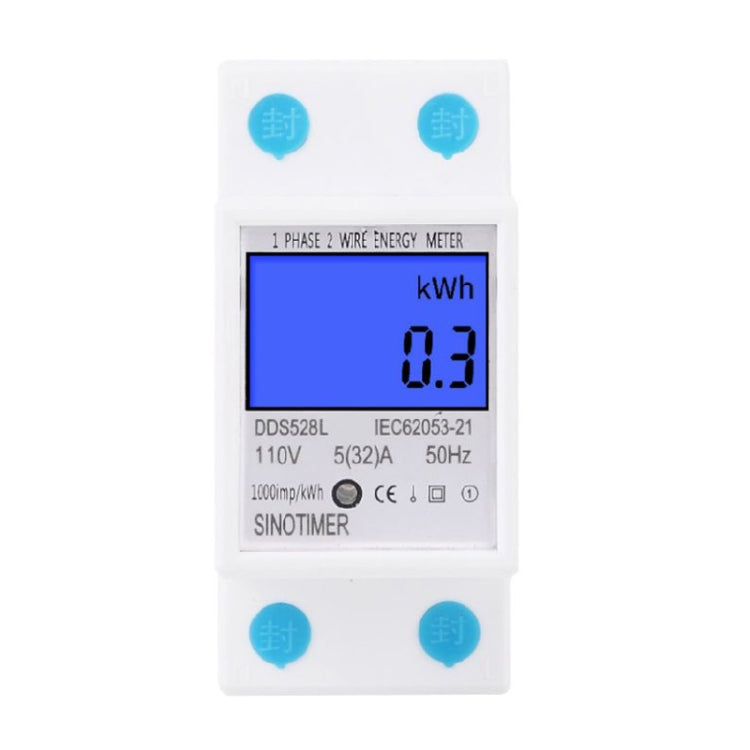 DDS528L Backlight Display Home Single-phase Rail Energy Meter 5-32A(110V 60Hz) - Consumer Electronics by SINOTIMER | Online Shopping UK | buy2fix