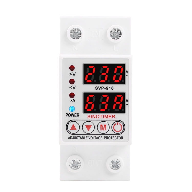 SINOTIMER SVP-918 Adjustable Self-resetting Intelligent  Over-voltage Under-voltage Protector, Current:  63A - Other Tester Tool by SINOTIMER | Online Shopping UK | buy2fix