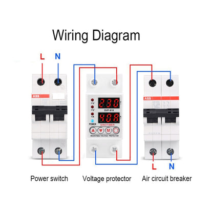 SINOTIMER SVP-918 Adjustable Self-resetting Intelligent  Over-voltage Under-voltage Protector, Current:  63A - Other Tester Tool by SINOTIMER | Online Shopping UK | buy2fix