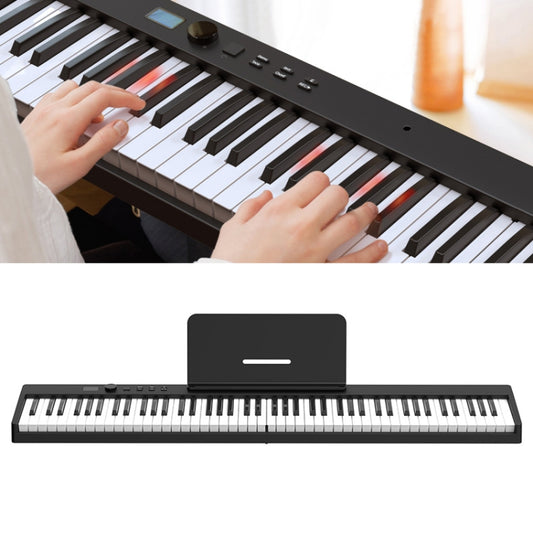 88-Key Portable Smart Folding Electric Piano, EU Plug(PJ88CD Black With Light) - Keyboard Instruments by buy2fix | Online Shopping UK | buy2fix