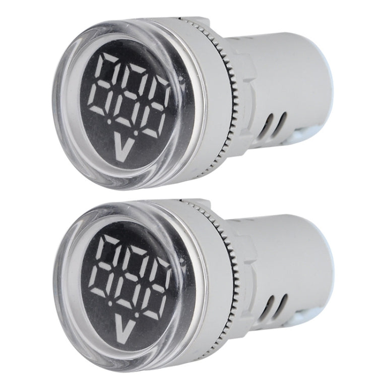 2 PCS DC Voltage Signal Indicator 22mm Round 6-100V Universal Voltmeter(ST16VD-02 White) - Current & Voltage Tester by SINOTIMER | Online Shopping UK | buy2fix