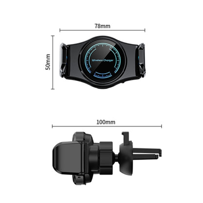 15W Mini Car Wireless Charger Phone Smart Sensing Holder(Black) - In Car by buy2fix | Online Shopping UK | buy2fix