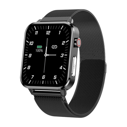 LOANIY E86 1.7 Inch Heart Rate Monitoring Smart Bluetooth Watch, Color: Black Steel - Smart Wear by LOANIY | Online Shopping UK | buy2fix