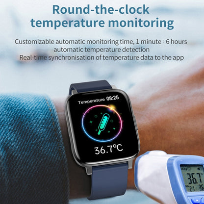LOANIY F60 1.7 Inch Body Temperature Detection Smart Watch(Black) - Smart Wear by LOANIY | Online Shopping UK | buy2fix
