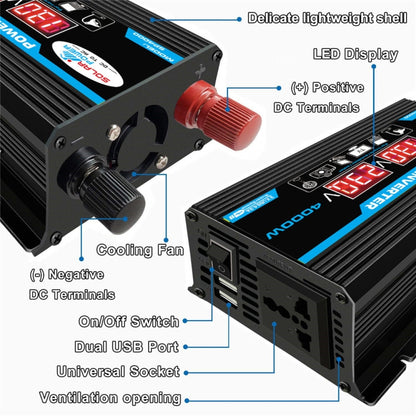 Solar Power System Inverter 30A Controller+18W 12V Solar Panel, Specification: Black 12V To 220V - Charger by buy2fix | Online Shopping UK | buy2fix