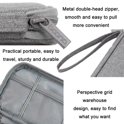 Baona BN-C004 Mini U Disk Headphone Data Cable Storage Bag, Color: Double Layer (Gray) - Hard Drive Bags & Cases by Baona | Online Shopping UK | buy2fix