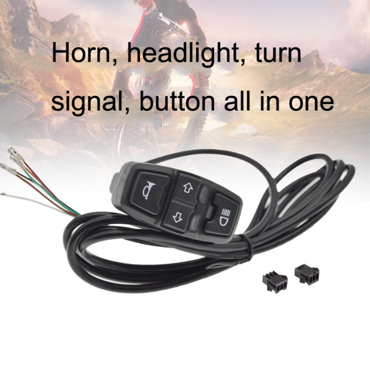 3 In 1 Switch Mountain Car Skateboard Horn Headlights Turn Switch(36V) - In Car by buy2fix | Online Shopping UK | buy2fix