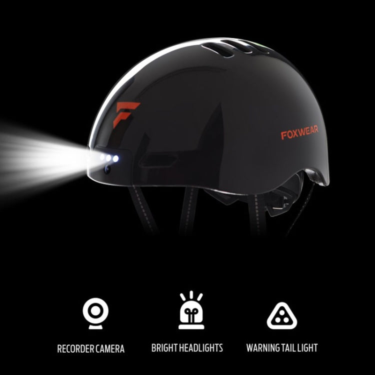 Foxwear V6 Camera Recorder Smart 1080P HD With Light Riding Helmet, Size: One Size(White) - Protective Helmet & Masks by Foxwear | Online Shopping UK | buy2fix