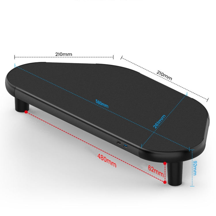 Vaydeer ZGP011 Metal Corner Computer Monitor Raised Rack(USB3.0+3 x USB2.0) - Host Bracket by Vaydeer | Online Shopping UK | buy2fix