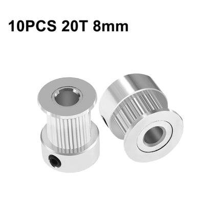 10 PCS GT2 3D Printer Synchronous Wheel Transmission Leather Pulley, Specification: 20 Tooth 8mm - Parts by buy2fix | Online Shopping UK | buy2fix