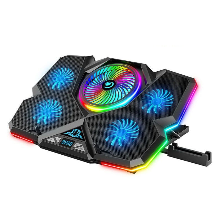 CoolCold  Five Fans 2 USB Ports Laptop Cooler Gaming Notebook Cool Stand,Version: Touch Symphony Blue - Cooling Pads by CoolCold | Online Shopping UK | buy2fix