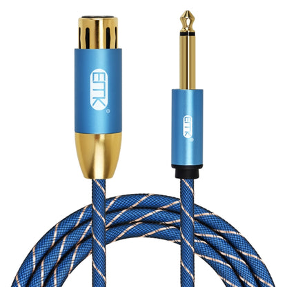 EMK KN603 2Pin 6.5mm Canon Line Balanced Audio Microphone Line,Cable Length: 2m(Blue) - Microphone Audio Cable & Connector by EMK | Online Shopping UK | buy2fix