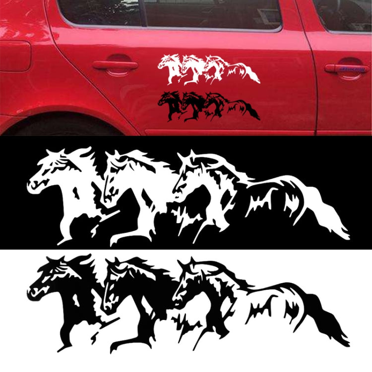 5PCS FGM-002 Carving Reflective Stickers Galloping Horse Car Body Sticker(White) - In Car by buy2fix | Online Shopping UK | buy2fix