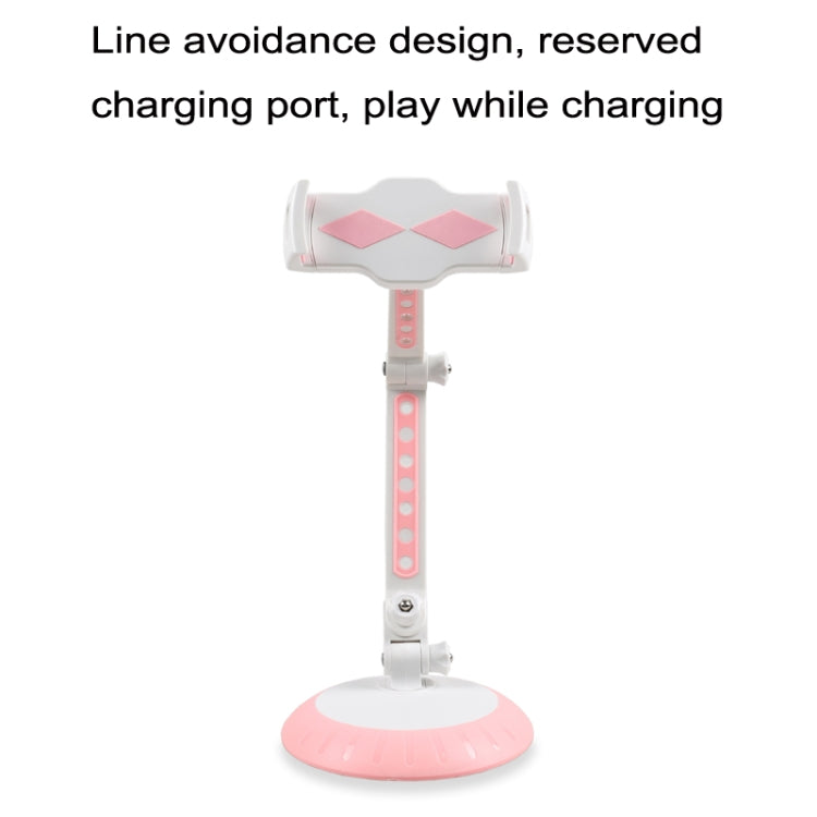 CJ-010 Rotating Desktop Tablet Bracket Foldable Online Learning Support Bracket(Pink White) - Desktop Holder by buy2fix | Online Shopping UK | buy2fix