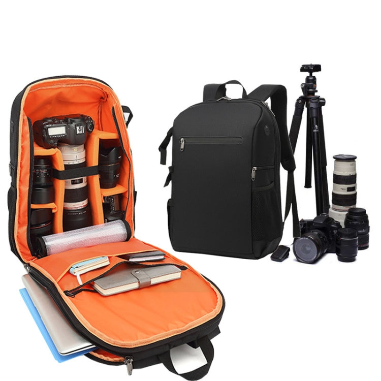 Oxford Cloth Waterproof Photography Backpack 17 Inch Laptop Backpack(Orange) - Camera Accessories by buy2fix | Online Shopping UK | buy2fix