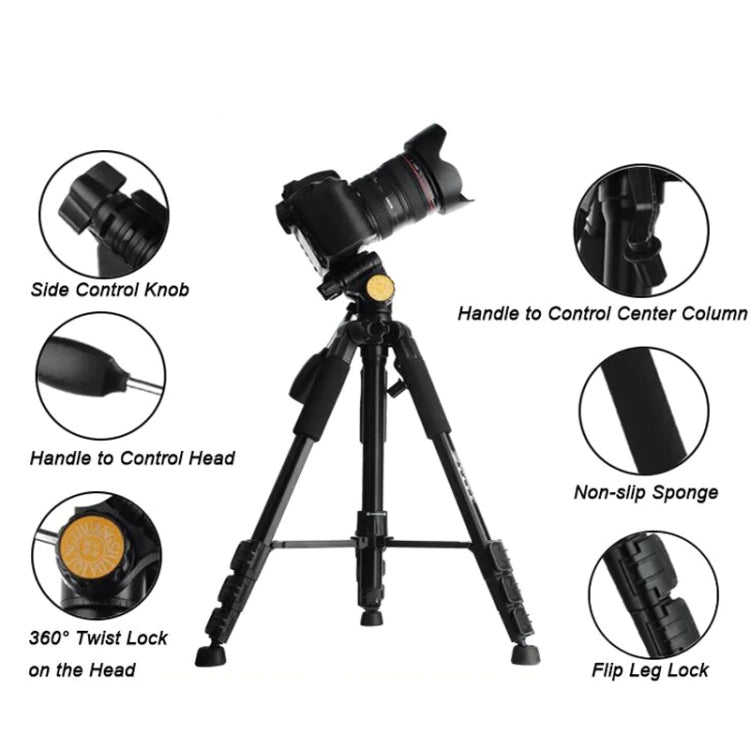 QingZhuangShiDai Q111 Aluminum Alloy Mobile Phone Camera Photography Tripod(Black) - Tripods by QingZhuangShiDai | Online Shopping UK | buy2fix