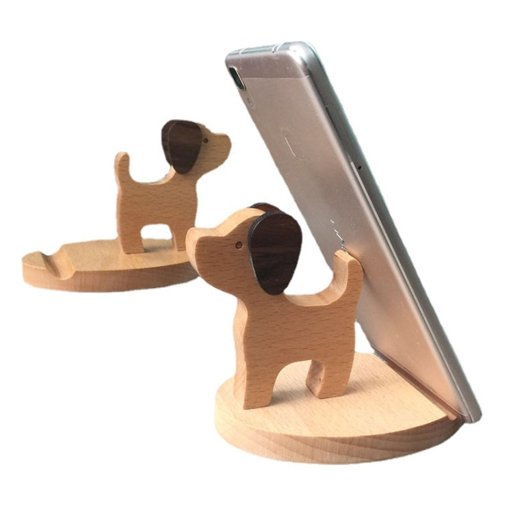 Wooden Mobile Phone Bracket Beech Lazy Mobile Phone Holder,Style: Puppy - Desktop Holder by buy2fix | Online Shopping UK | buy2fix