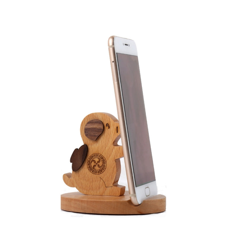 Wooden Mobile Phone Bracket Beech Lazy Mobile Phone Holder,Style: Piggy - Desktop Holder by buy2fix | Online Shopping UK | buy2fix