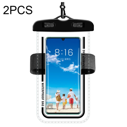 2 PCS Armband Style Transparent Waterproof Cell Phone Case Swimming Cell Phone Bag(Black) - Waterproof Bag by buy2fix | Online Shopping UK | buy2fix