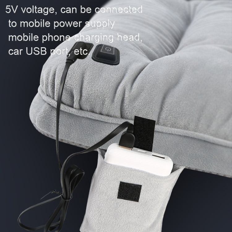 10W 5V USB Adjustable Temperature Graphene Heated Cushion Office Chair Cushion(Light Grey) - Cushions & Pillows by buy2fix | Online Shopping UK | buy2fix