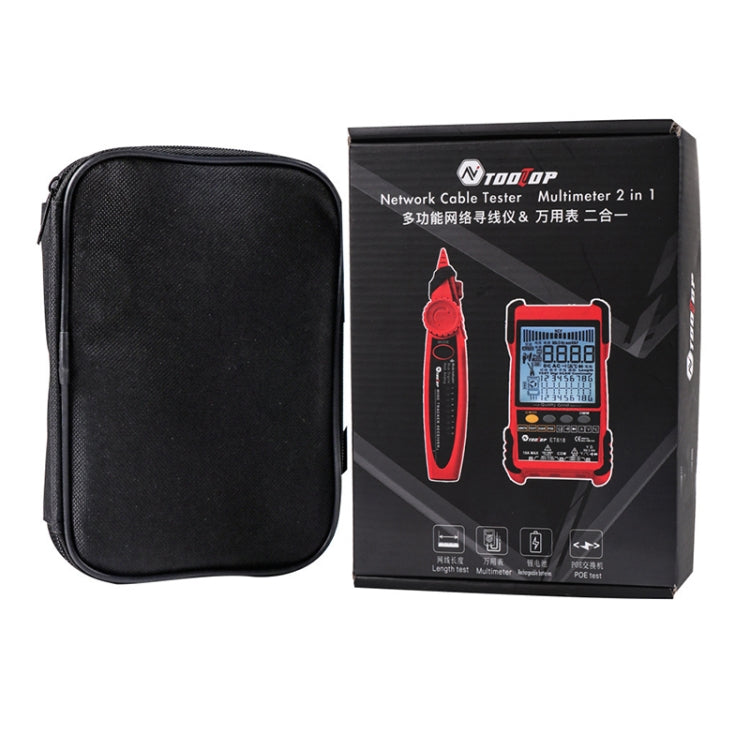 ET618  Rechargeable Adjustable Network Cable Tester Wire Tracker POE Cable Tester (Red) - Current & Voltage Tester by buy2fix | Online Shopping UK | buy2fix