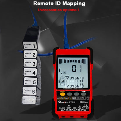 ET618  Rechargeable Adjustable Network Cable Tester Wire Tracker POE Cable Tester (Red) - Current & Voltage Tester by buy2fix | Online Shopping UK | buy2fix