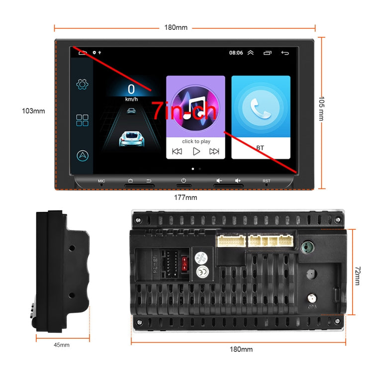 7 inch Carplay GPS Navigation Reverse Integrated Machine, Style: Standard+4 Light Camera(2+32G) - In Car by buy2fix | Online Shopping UK | buy2fix