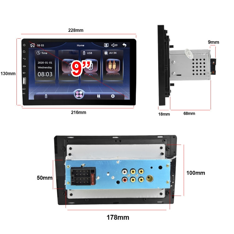 Q3570 9 inch Carplay Single Spindle MP5 Player, Style: Standard - In Car by buy2fix | Online Shopping UK | buy2fix