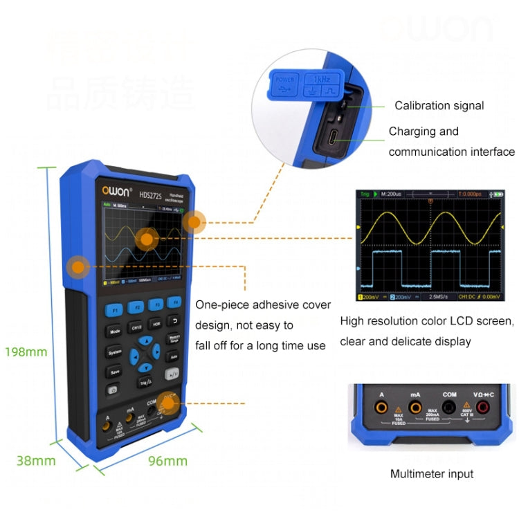 OWON VC101A (3 3/4) Oscilloscope Signal Source Multifunctional All-in-one Multimeter HDS2102 Standard - Consumer Electronics by buy2fix | Online Shopping UK | buy2fix