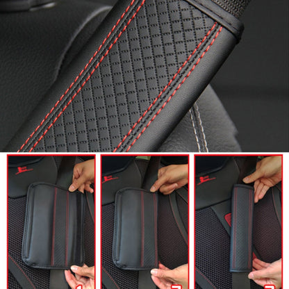 Fiber Leather Embossed Car Seat Belt Shoulder Cover Protector 6.5X23cm(Gray) - In Car by buy2fix | Online Shopping UK | buy2fix