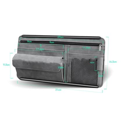 DE RAN FU Car Shade Glasses Box Storage Bag Car Flip Fur Glue Box Zipper Card Bag(Brown) - In Car by DE RAN FU | Online Shopping UK | buy2fix