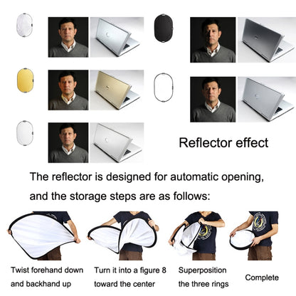 Selens  5 In 1 (Gold / Silver  / White / Black / Soft Light) Folding Reflector Board, Size: 60cm Round - Camera Accessories by Selens | Online Shopping UK | buy2fix