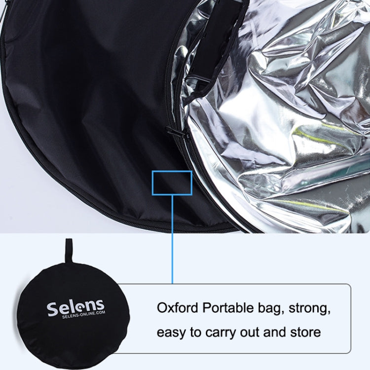 Selens  5 In 1 (Gold / Silver  / White / Black / Soft Light) Folding Reflector Board, Size: 80cm Round - Camera Accessories by Selens | Online Shopping UK | buy2fix