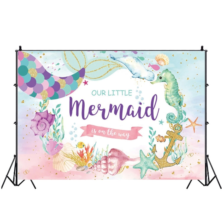 120 x 80cm Mermaid Happy Birthday Photography Background Cloth(12010125) - Camera Accessories by buy2fix | Online Shopping UK | buy2fix