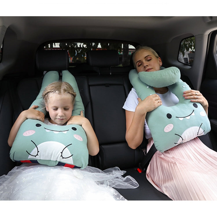 8146 Cartoon Adjustable Car Children Sleep Safety Belt U-shaped Neck Pillow(Yellow Cat) - In Car by buy2fix | Online Shopping UK | buy2fix