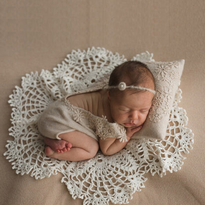 Hollow Lace Round Blanket + Pillow Suit Baby Photography Props(Light Blue) - Camera Accessories by buy2fix | Online Shopping UK | buy2fix