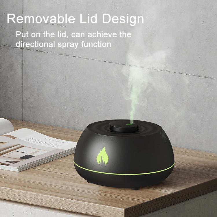 DQ707 130ml Simulation Flame Aromatherapy Machine Seven-color Ambient Light Humidifier With EU Plug Black - Home & Garden by buy2fix | Online Shopping UK | buy2fix