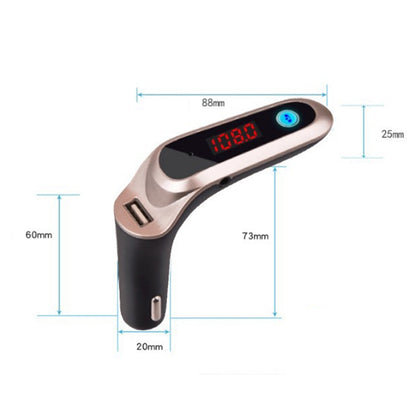 S7 Smart Digital Display Music Player Calling Car Charger, Color: Black - In Car by buy2fix | Online Shopping UK | buy2fix