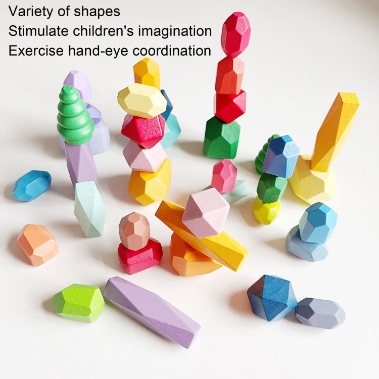 10 Grains Beech Color Children Early Teachings Stack Stone Building Blocks Wood Stack Stone Toys - Building Blocks by buy2fix | Online Shopping UK | buy2fix