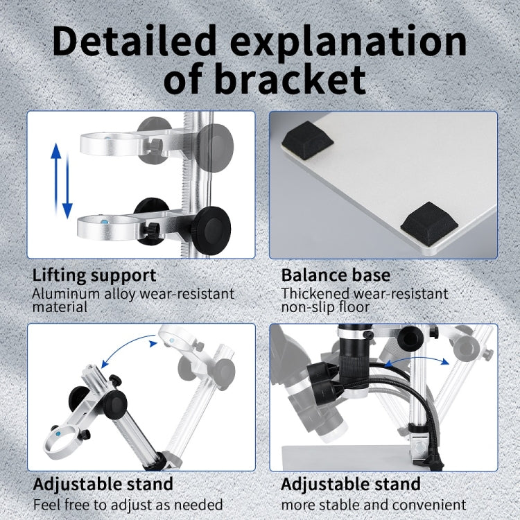 G1600 1-1600X Magnification 9 Inch Electron Microscope, Style: With Battery UK Plug - Consumer Electronics by buy2fix | Online Shopping UK | buy2fix