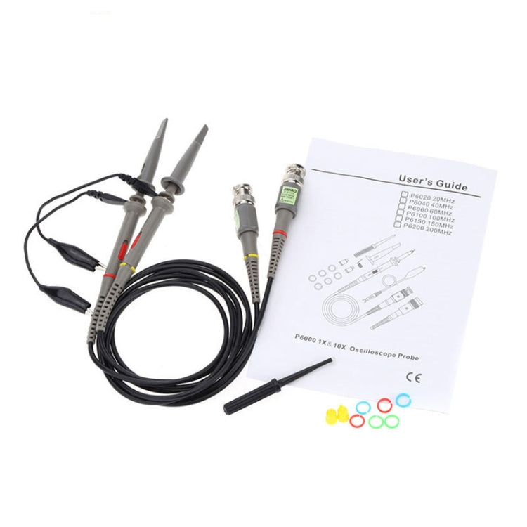 2pcs P6100 Oscilloscope Probe DC-100MHz BNC Connectors Scope Clip Probe - Other Tester Tool by buy2fix | Online Shopping UK | buy2fix