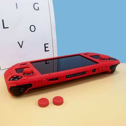 For Steam Deck V V4-1 Pocket Consoles Silicone Non-slip Protective Case with Holder Function(Red) - Cover Case by buy2fix | Online Shopping UK | buy2fix