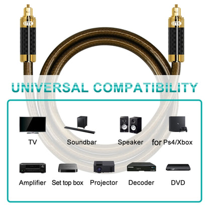 EMK GM/A8.0 Digital Optical Fiber Audio Cable Amplifier Audio Gold Plated Fever Line, Length: 1.8m(Transparent Coffee) - Audio Optical Cables by EMK | Online Shopping UK | buy2fix